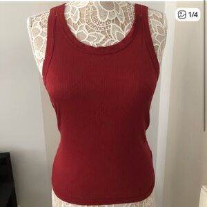 Motivi Ribbed Tieback Tank Top - terracotta